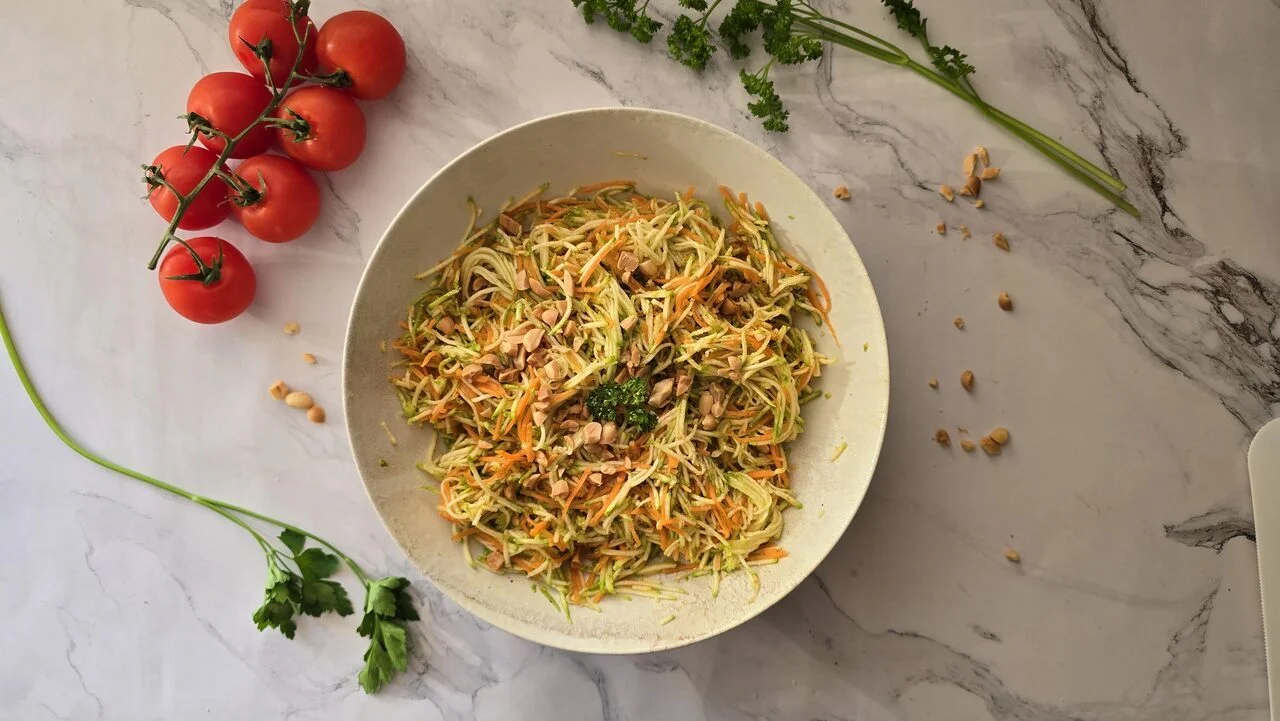 Salade de courgettes, carottes râpées