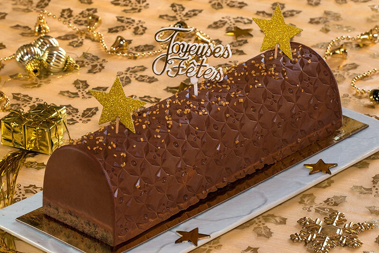 Bûche chocolat crème brûlée