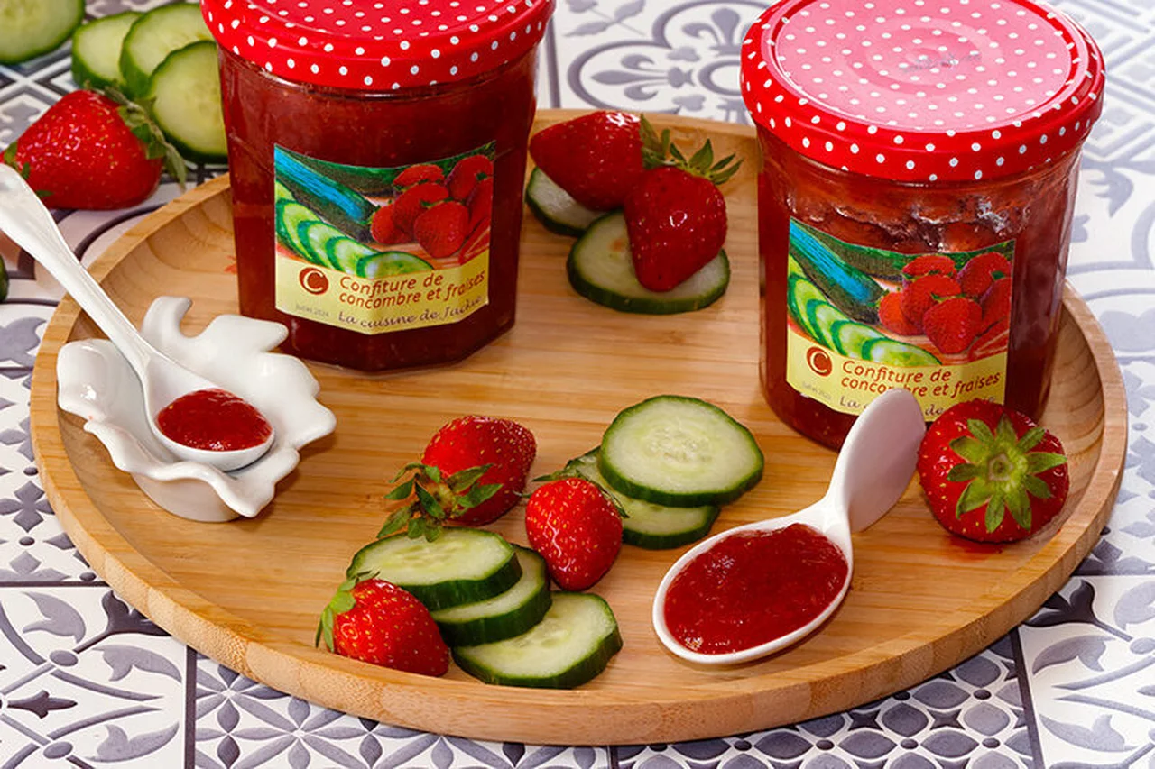 Confiture de fraises et concombre