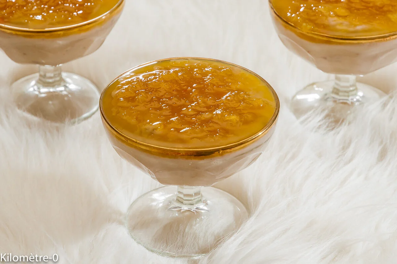 Fromage blanc à la crème de châtaignes et confiture d'orange