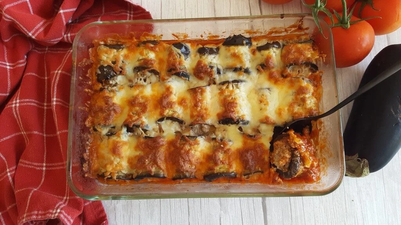 Roulés d'aubergine au boeuf