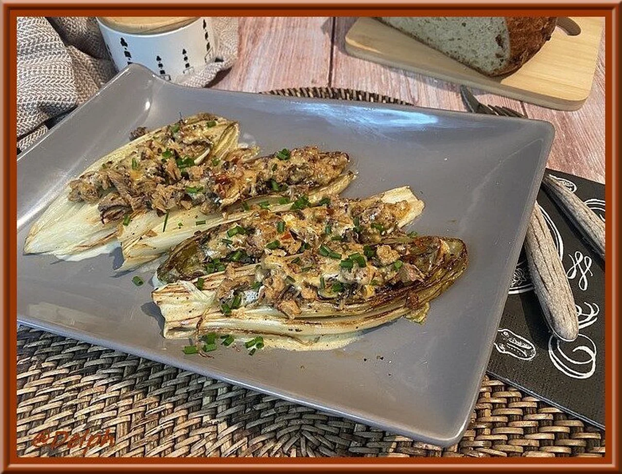Endives braisées et sardines aux tomates séchées