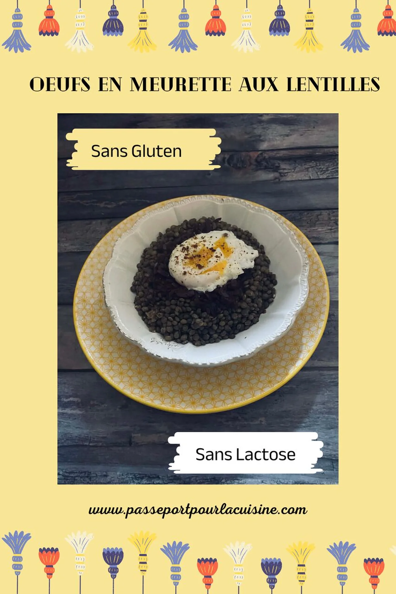 Oeufs meurette aux lentilles