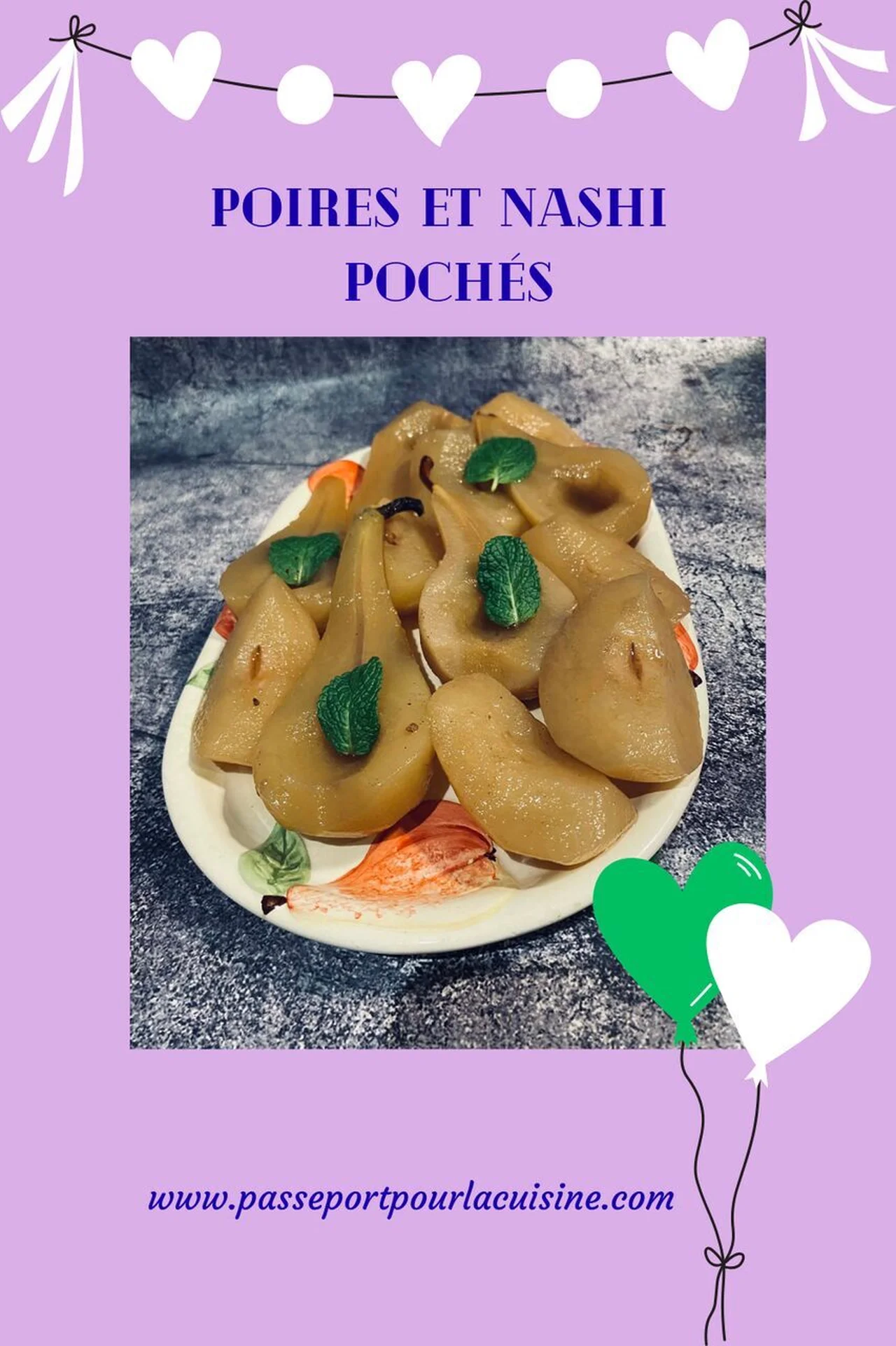 Poires et nashis pochés