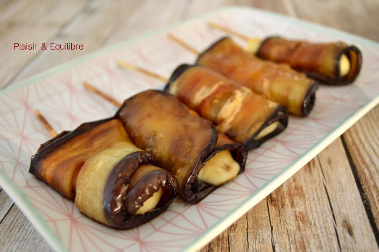 Brochettes d'aubergines façon yakitori