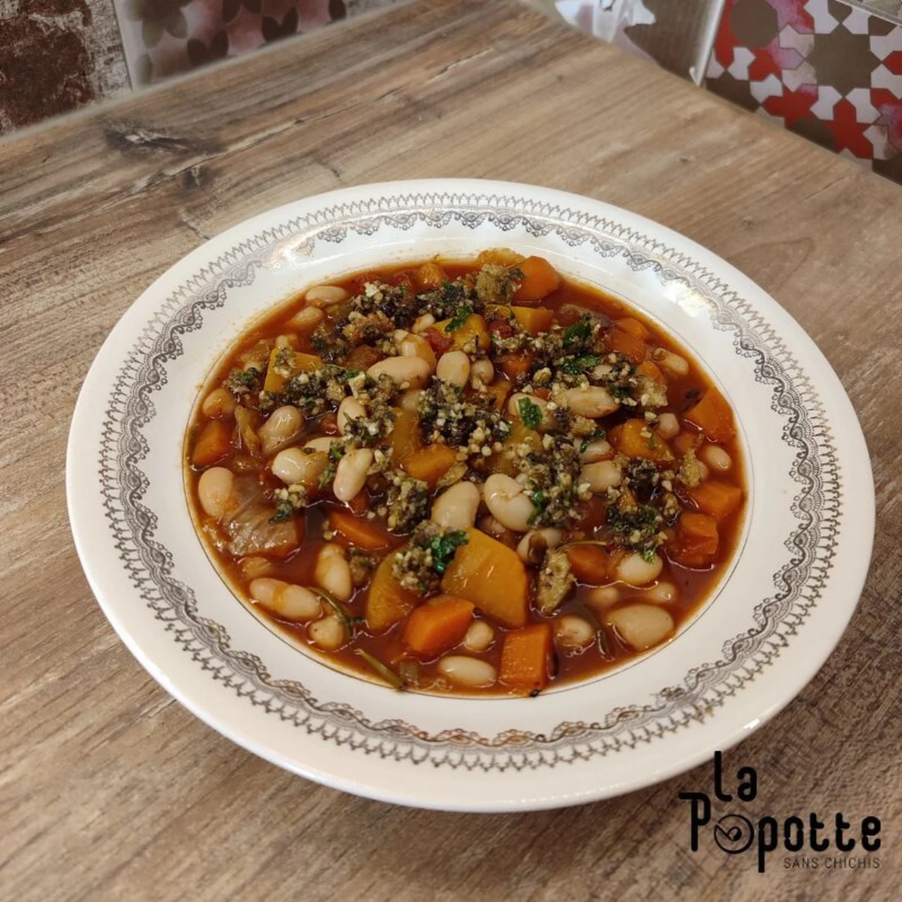 Soupe butternut, carottes et picada de noix