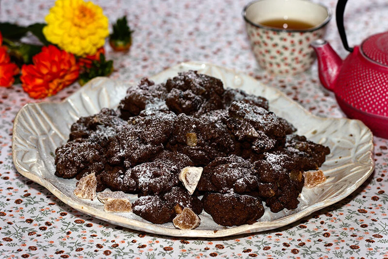 Cookies au chocolat et gingembre confit