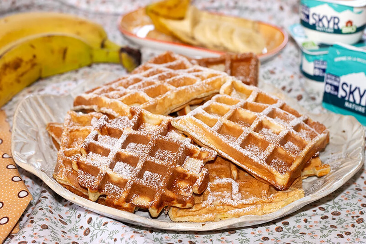 Gaufres au skyr à la banane