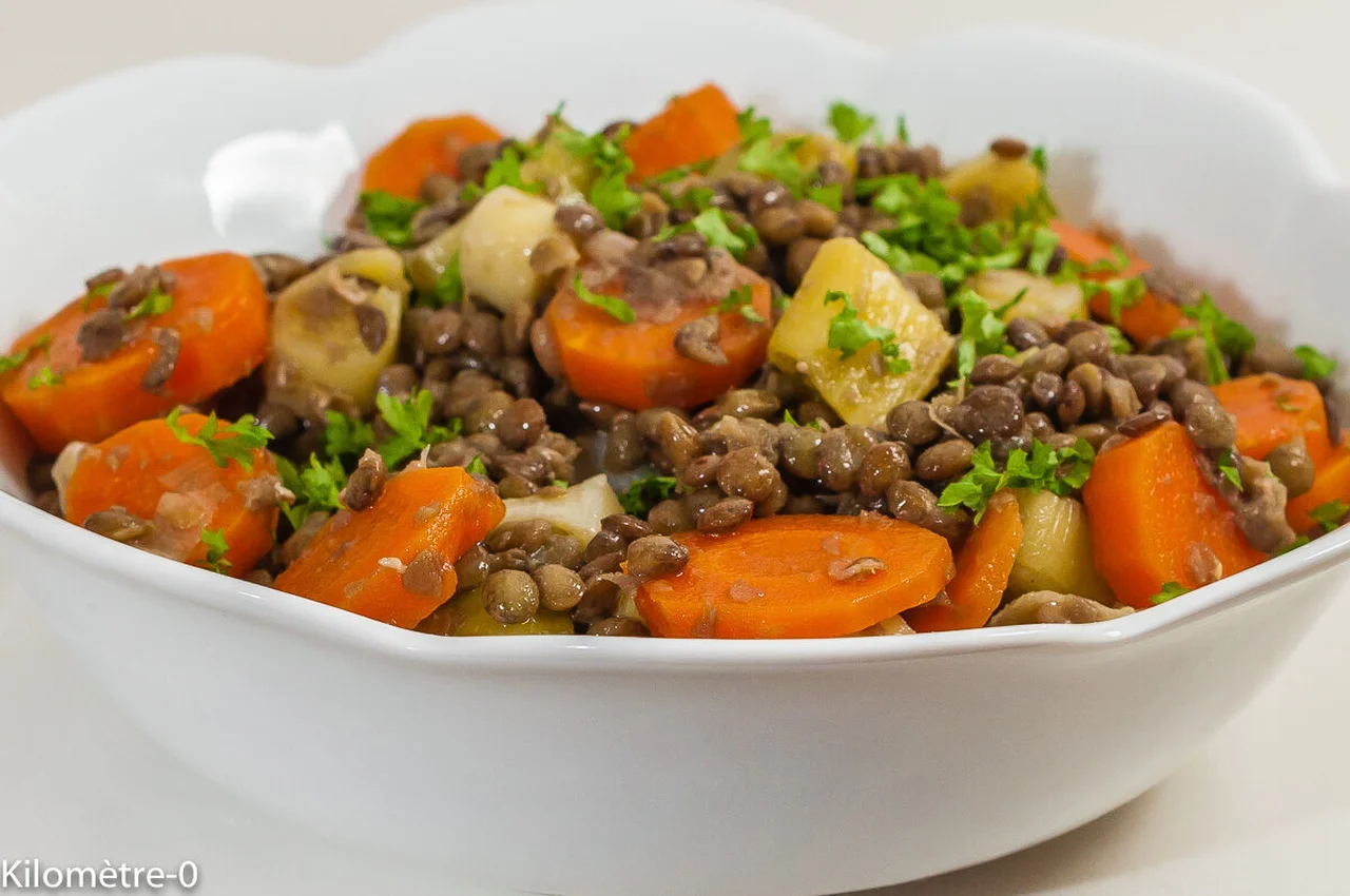 Salade de lentilles aux légumes d'hiver