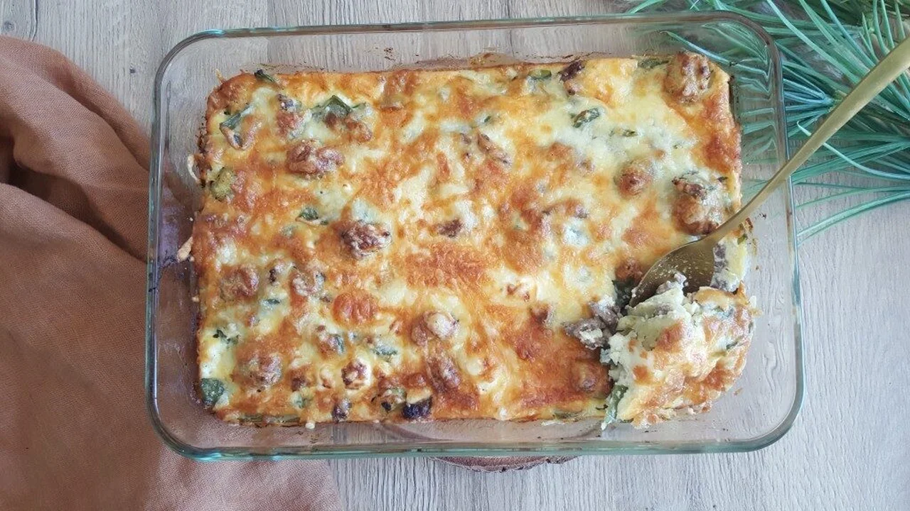 Gratin de gnocchis aux haricots verts et boeuf