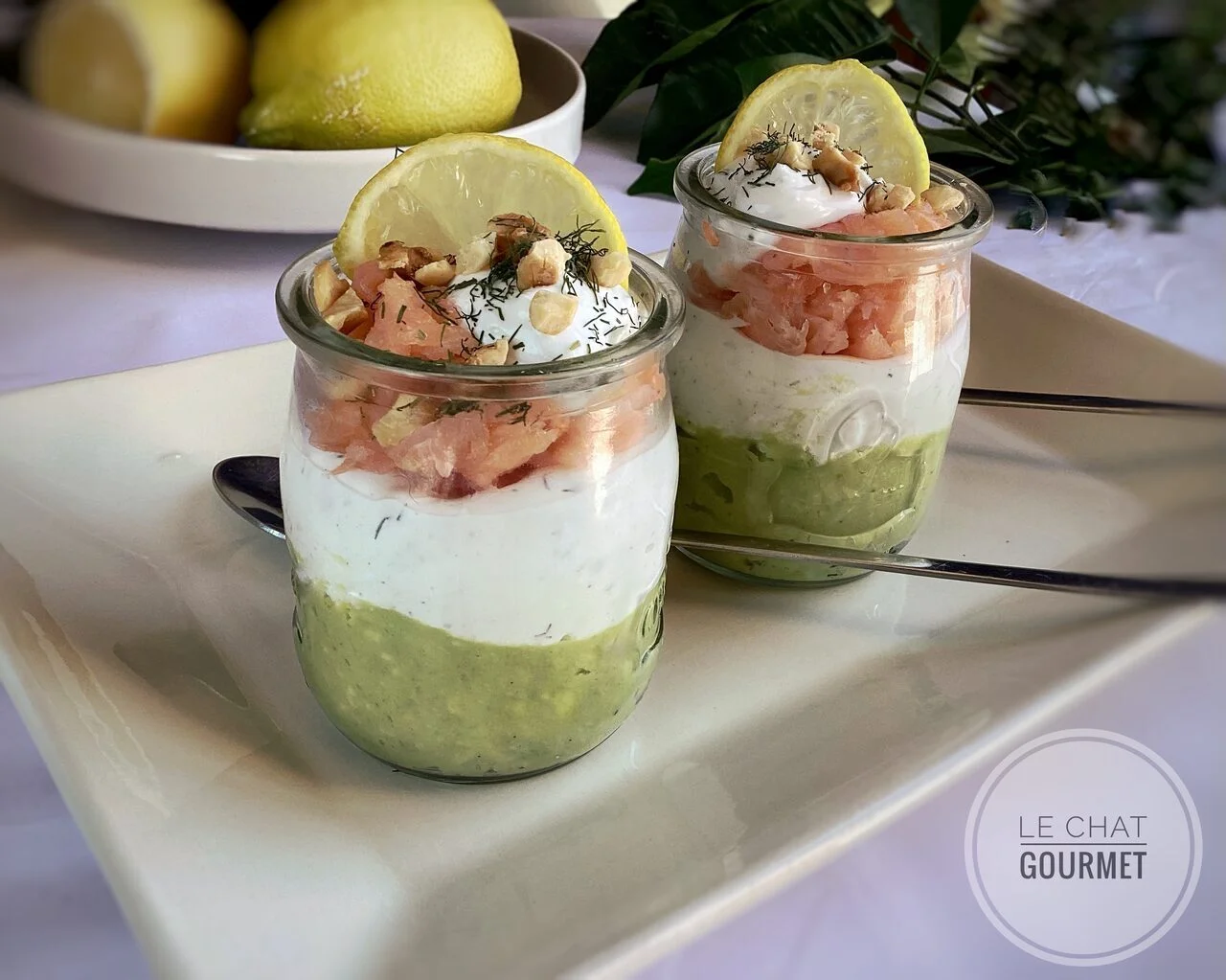 Verrines avocat et saumon fumé
