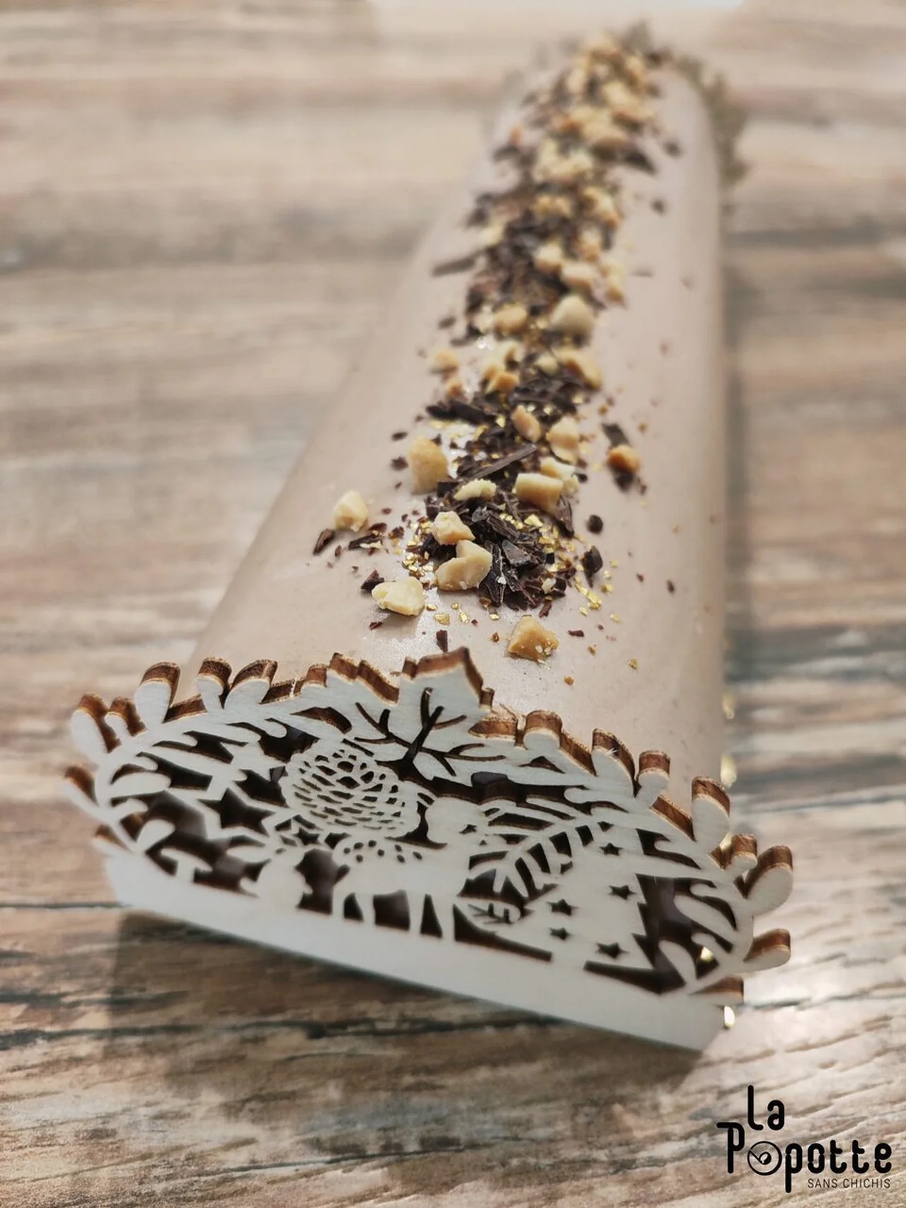 Bûche peanut cookie