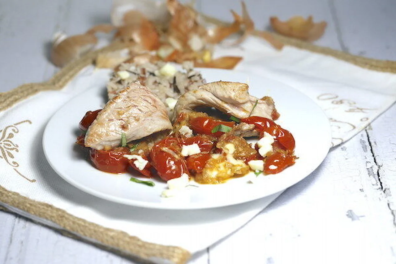 Aiguillettes de veau aux tomates confites et mozzarella