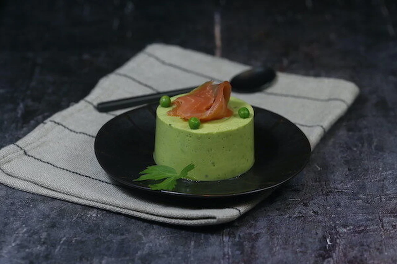 Bavarois de petits pois et saumon fumé