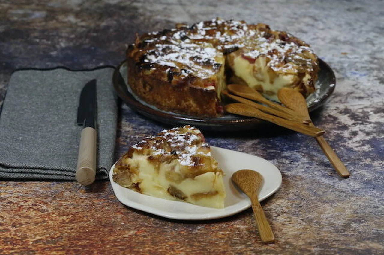 Clafoutis pomme rhubarbe