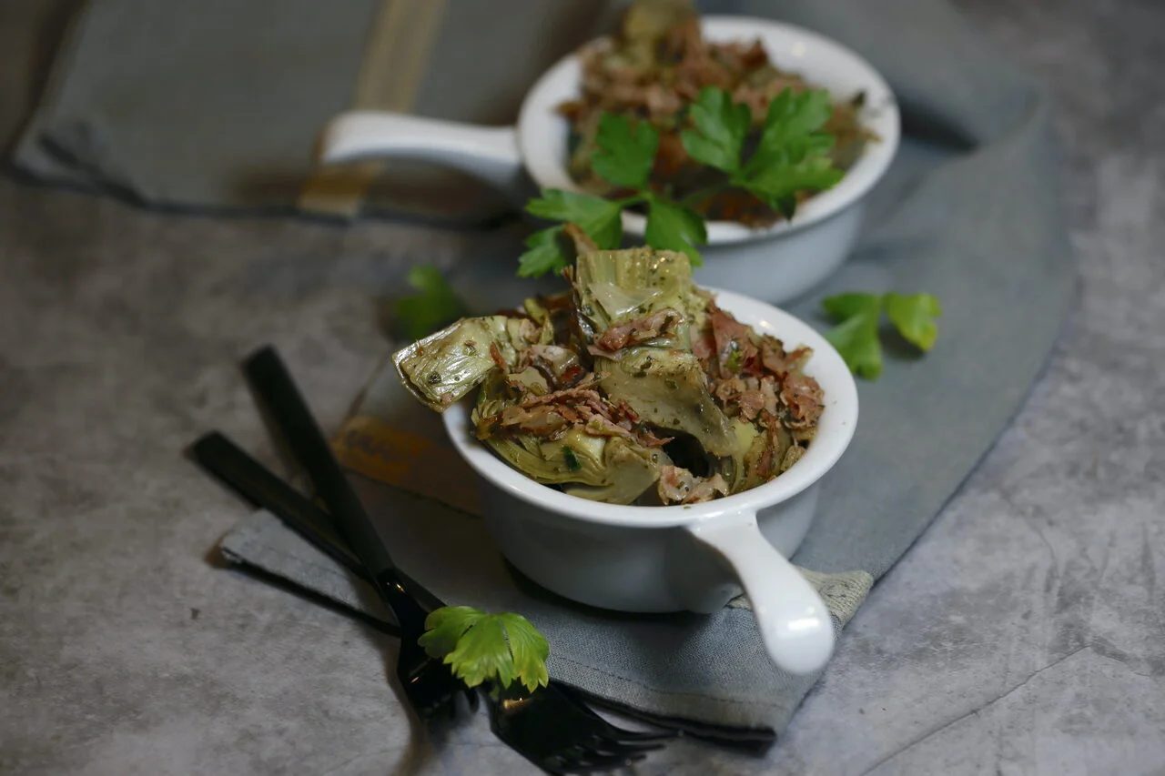 Cœurs d'artichauts au jambon serrano