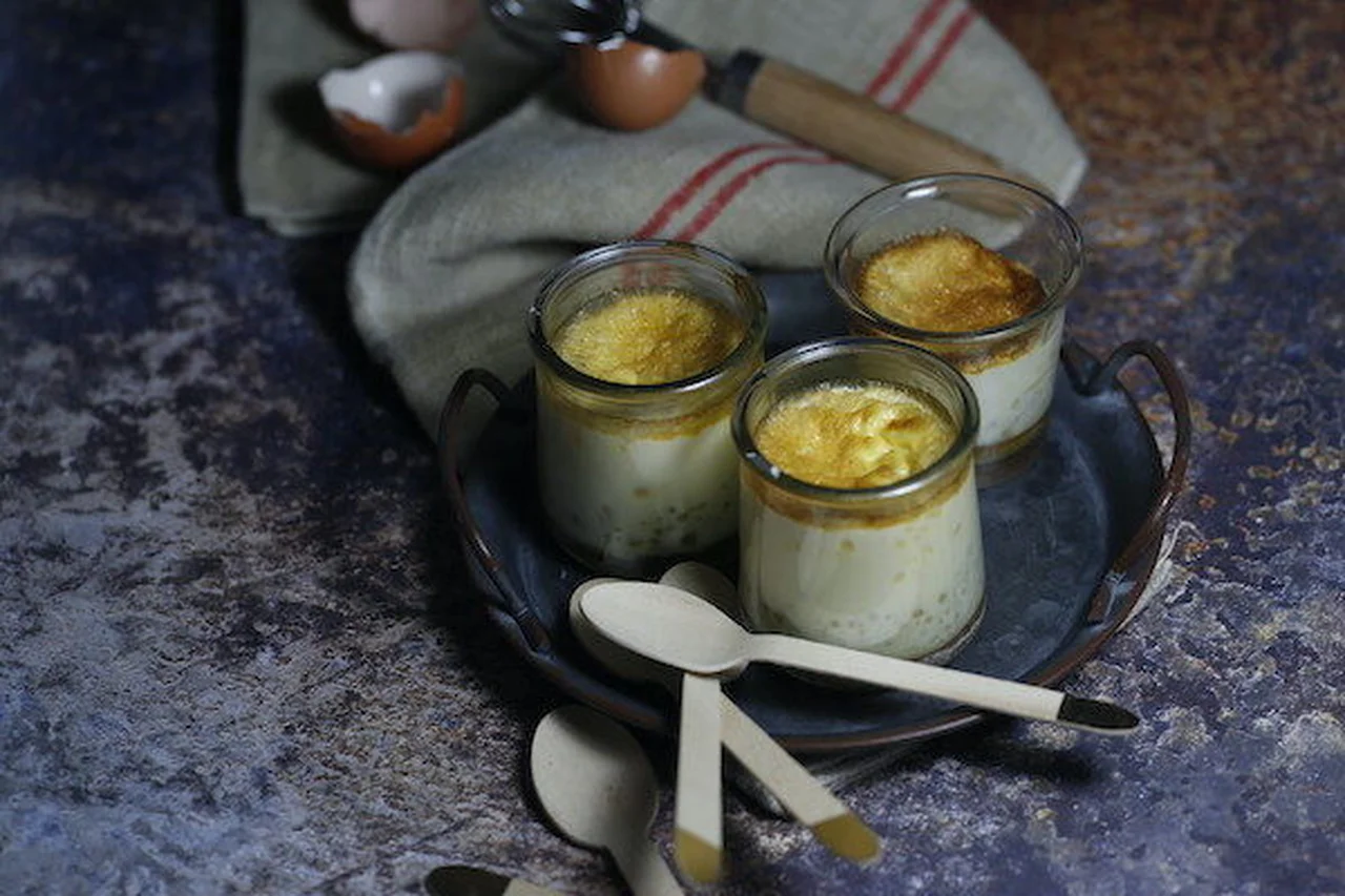 Crème caramel en petits pots