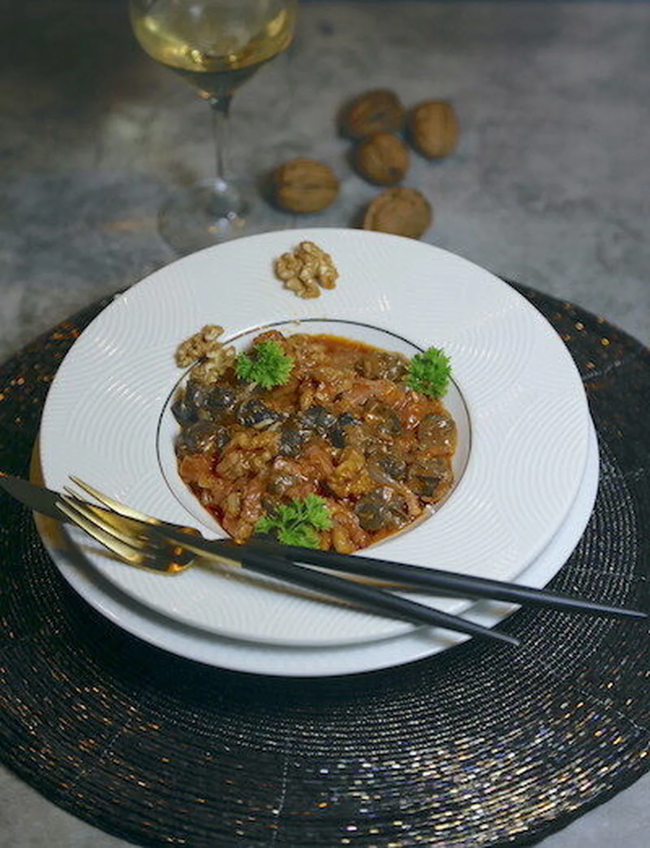 Escargots aux noix à la languedocienne