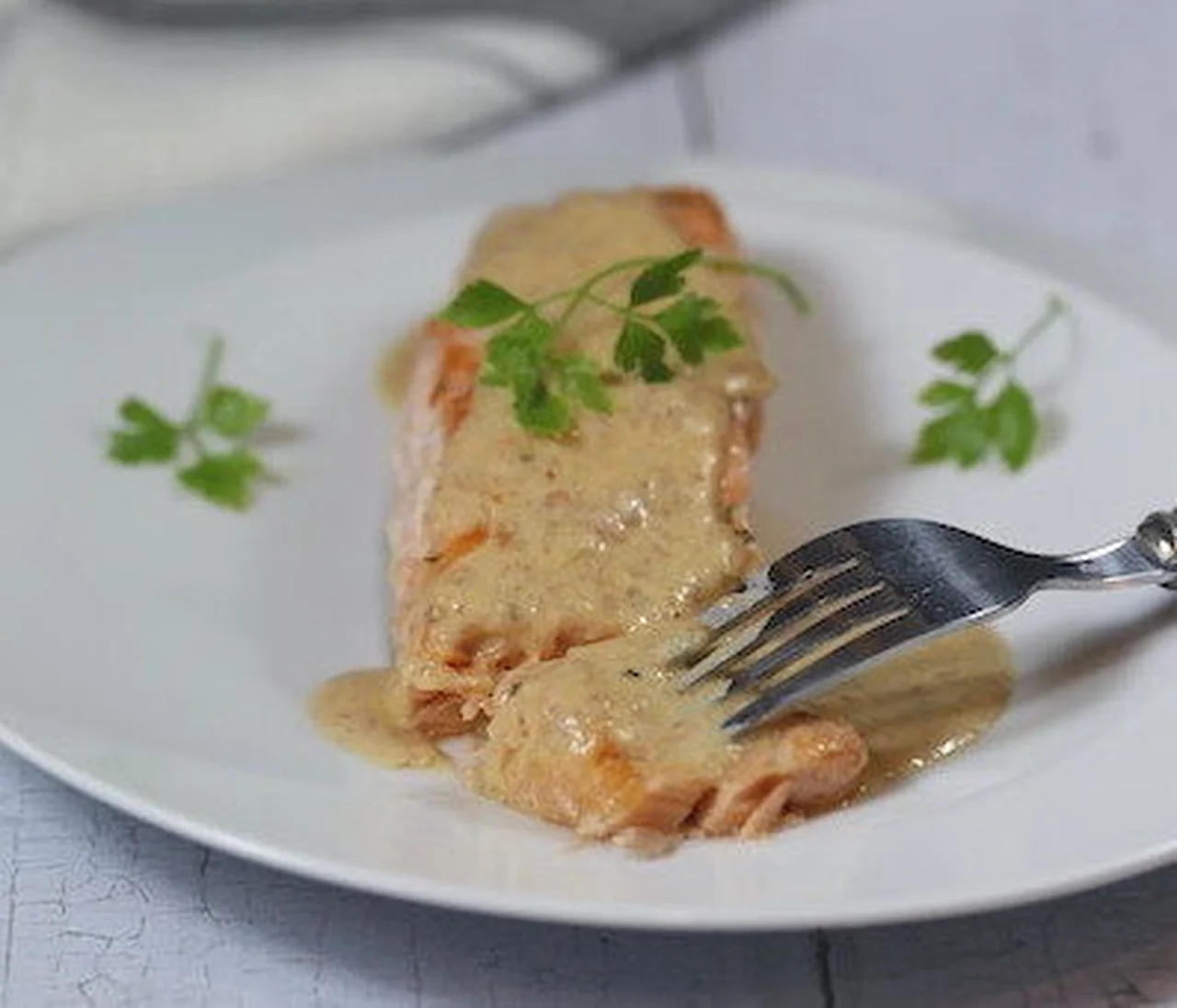 Filets de saumon à la crème de chorizo