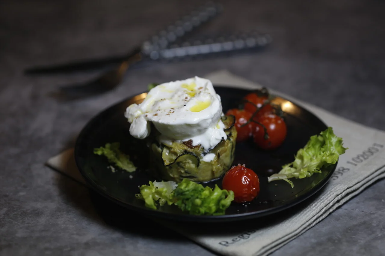 Flans de courgette et burrata