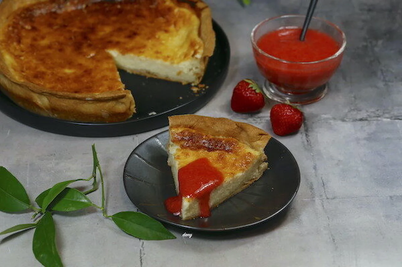 Flaune au coulis de fraises