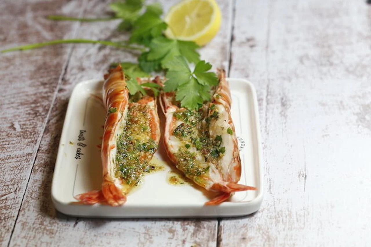 Gambas géantes au beurre persil citron