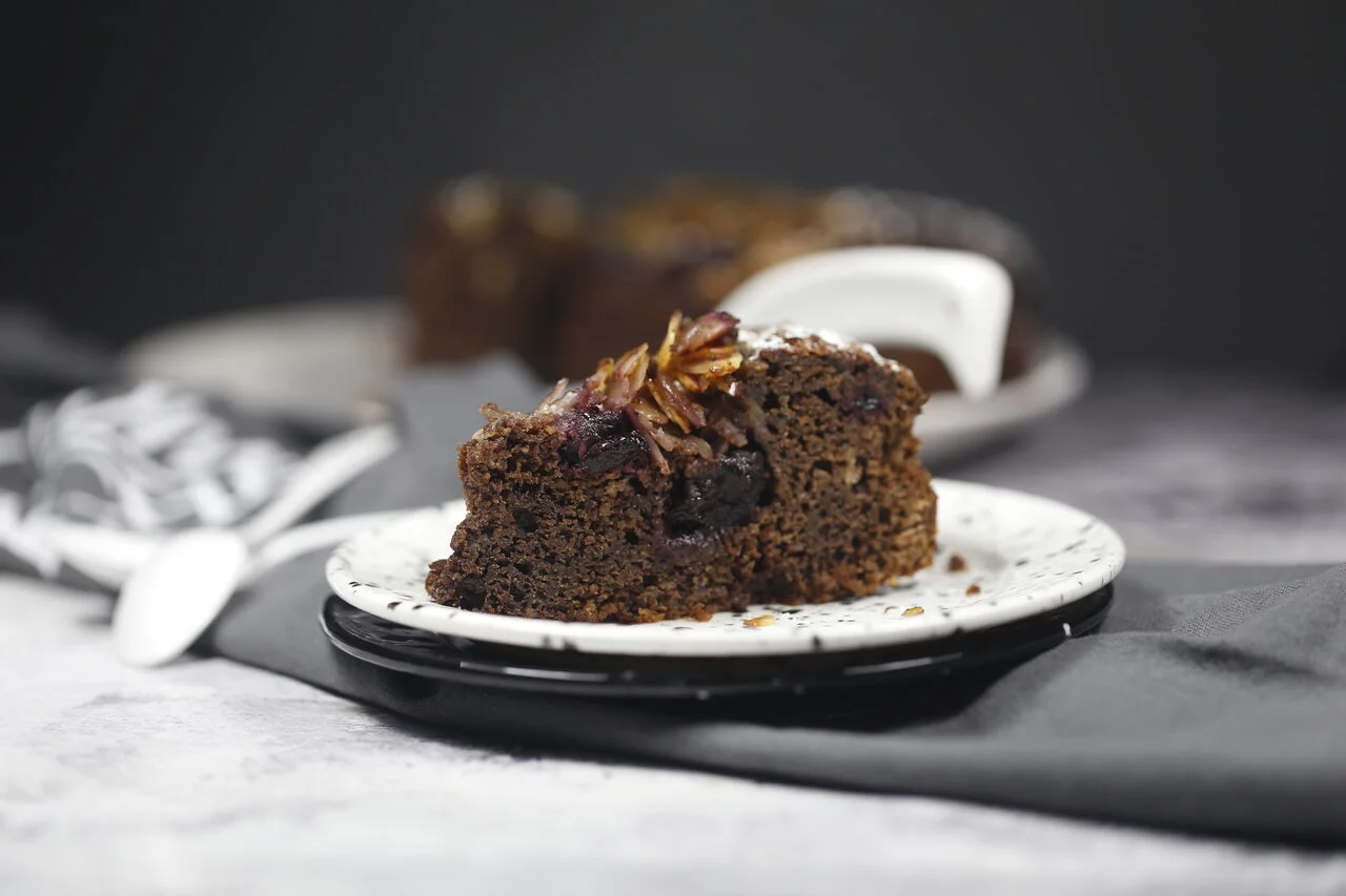 Gâteau amandes chocolat et griottes