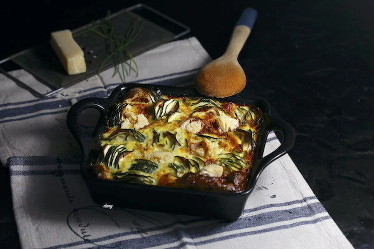 Gratin de courgettes épicé, comté et tête de moine