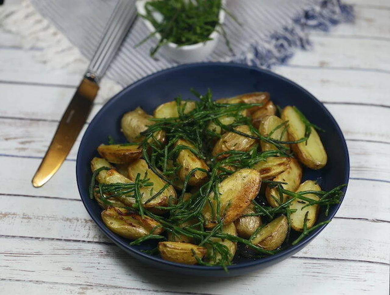 Grenailles sautées aux salicornes