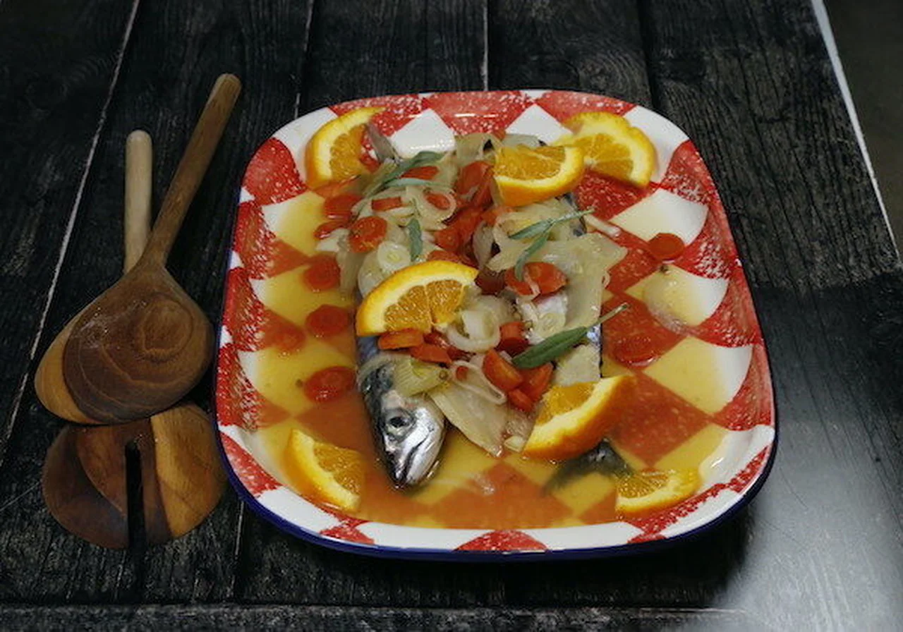 Maquereaux au vin blanc et à l'orange