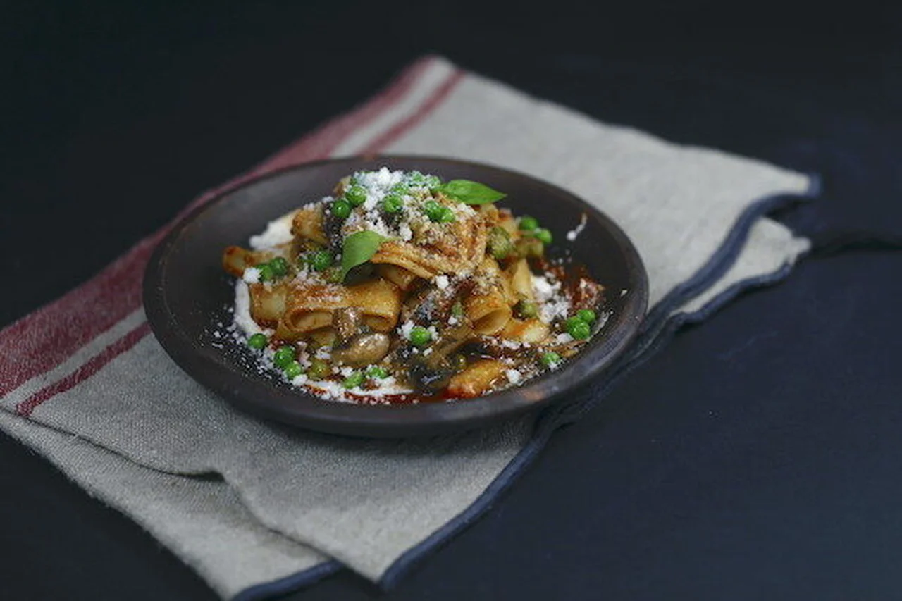 Paccheri lardons petits pois de Sergio Herman