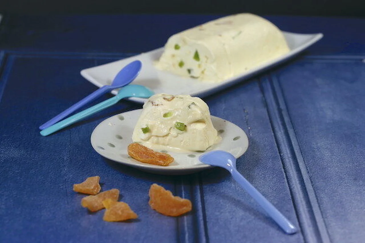 Parfait glacé cognac, angélique et melon confit