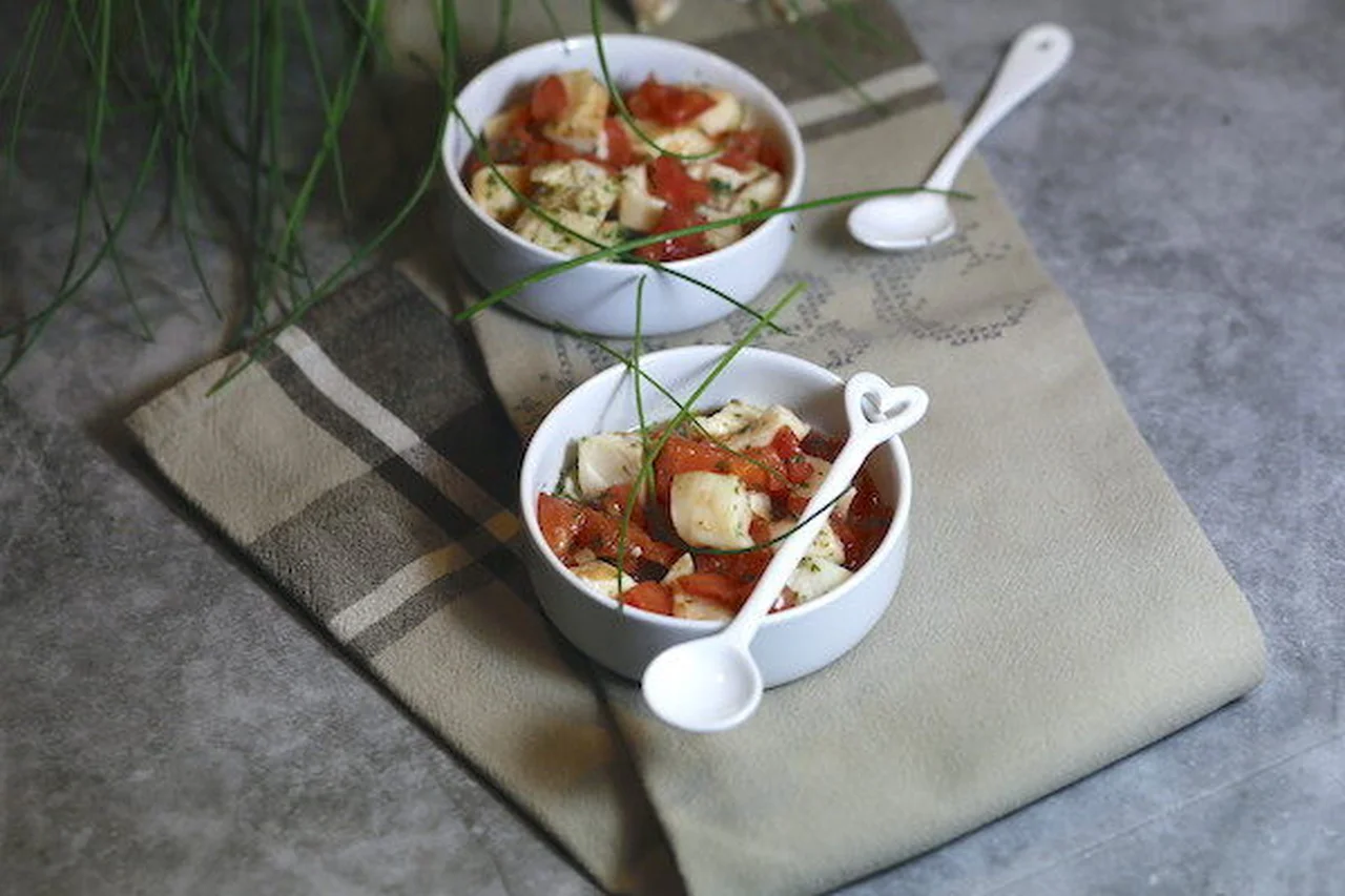 Petites salades de seiche au poivron