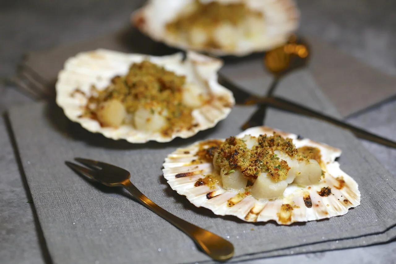 Pétoncles en chapelure de chorizo