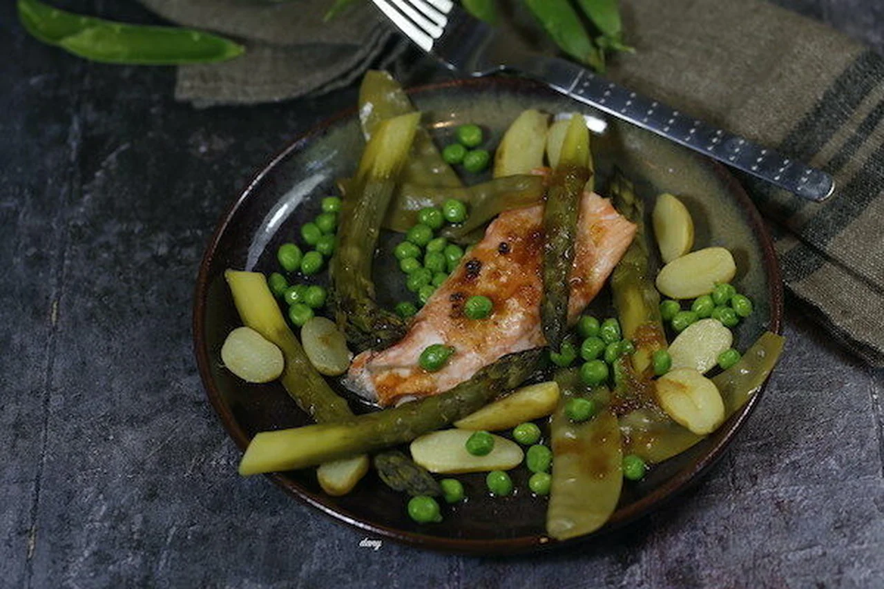 Saumon primeurs sauce soja au citron vert