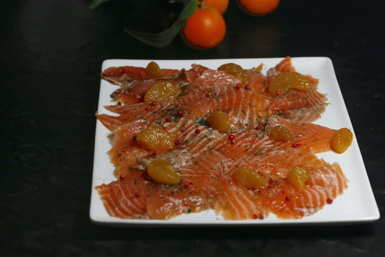 Saumon gravlax à la clémentine
