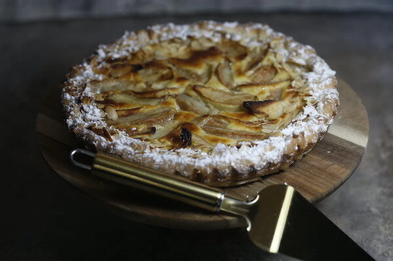 Tarte pomme poire amandes et mascarpone