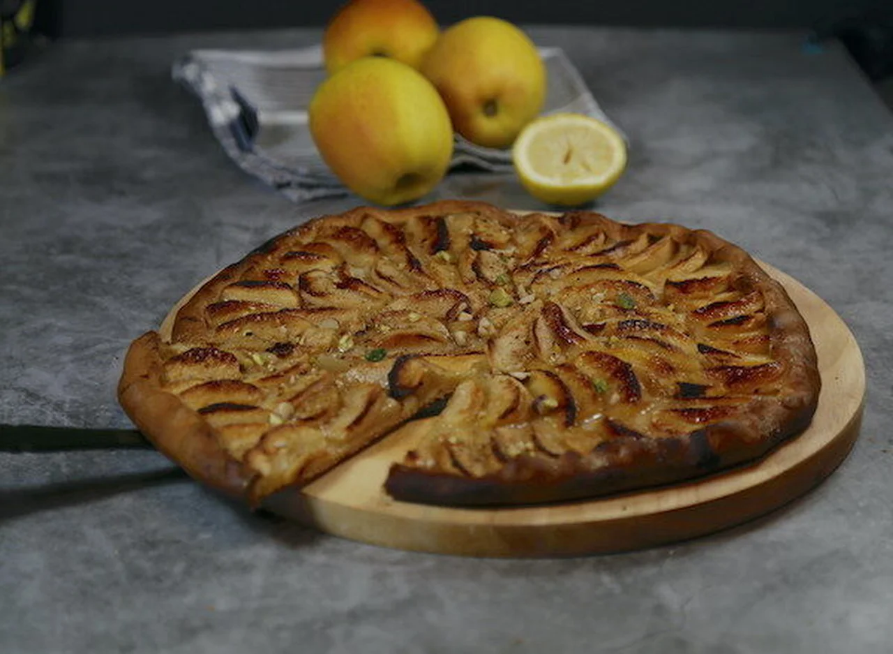Tarte pommes pistaches