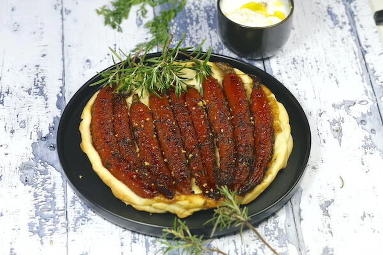 Tarte tatin de carottes nouvelles