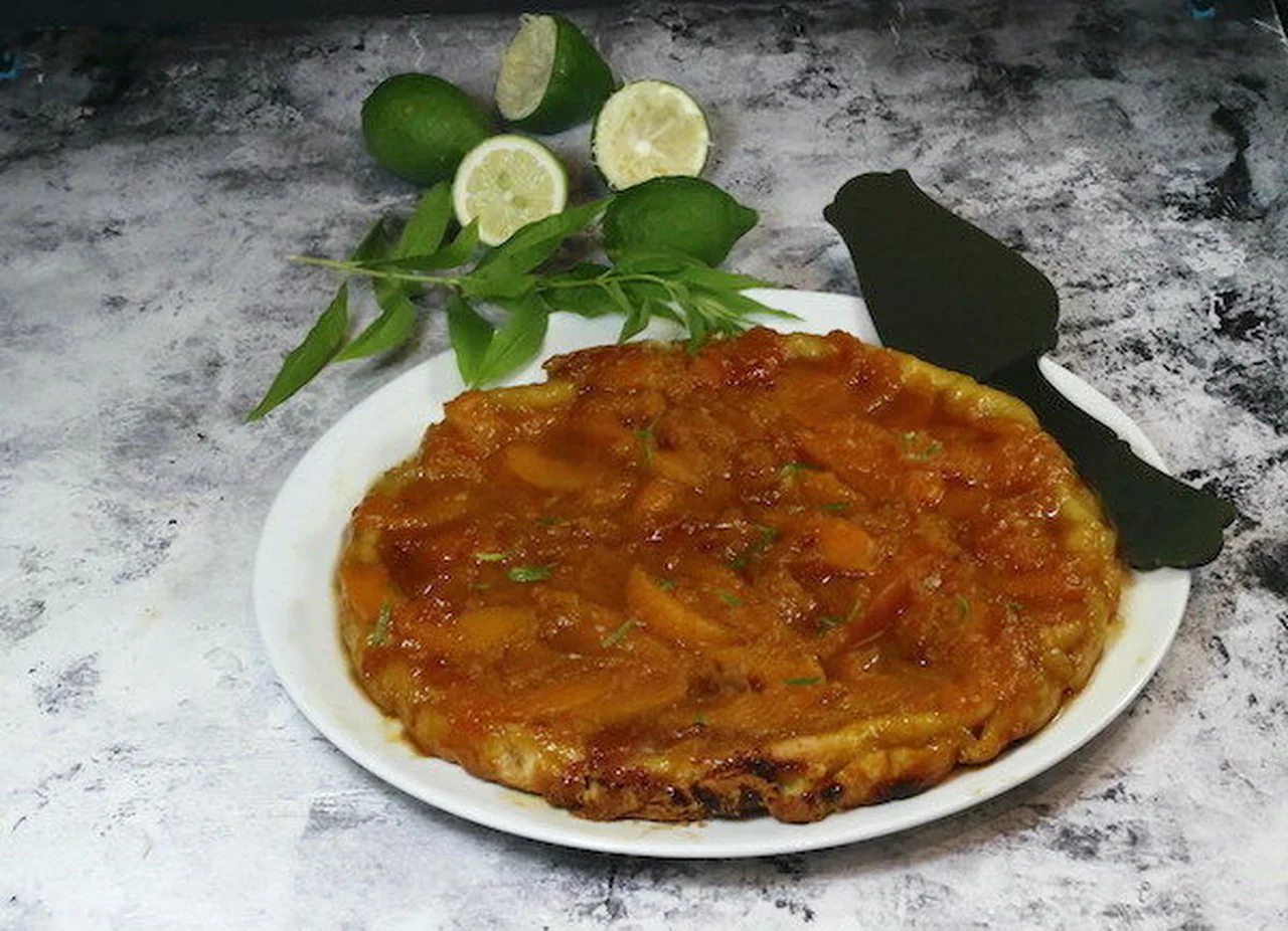 Tarte tatin melon abricot au citron vert