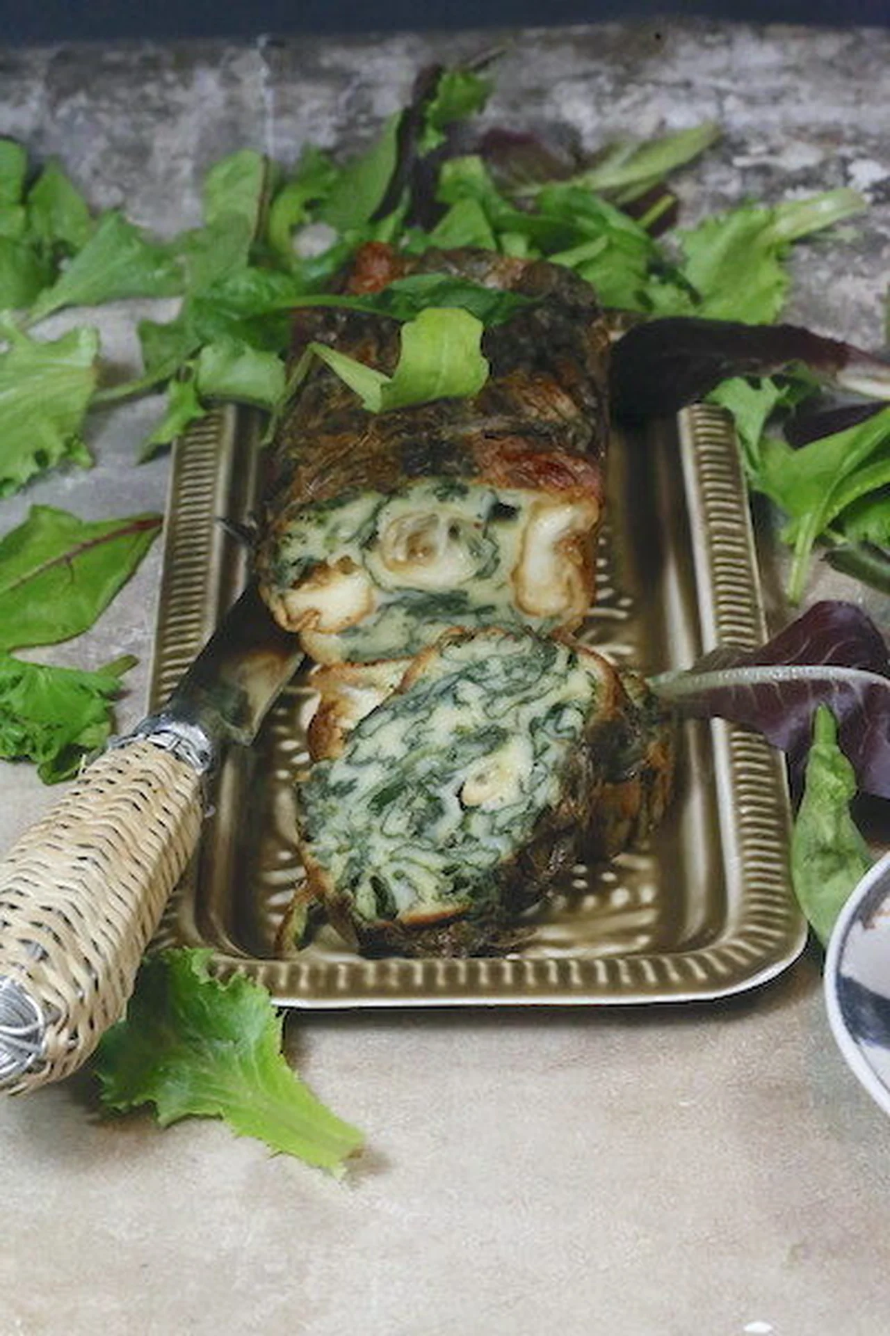 Terrine d'épinards et scarmorza fumée