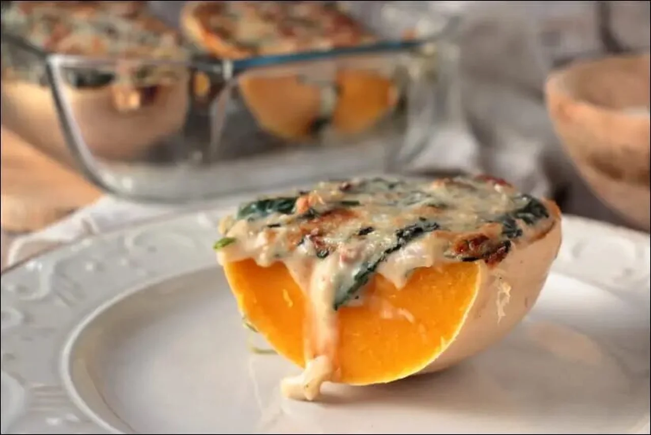 Butternut farcie aux épinards
