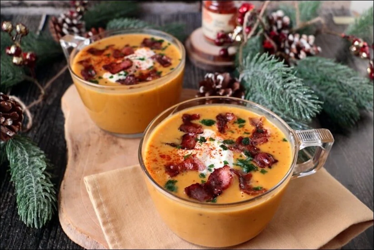 Cappuccino de butternut et lard croustillant