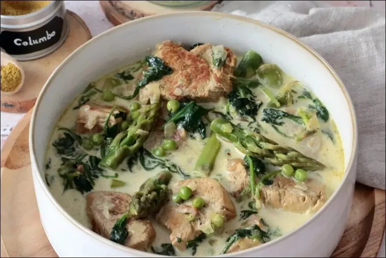 Colombo de veau aux asperges et épinards