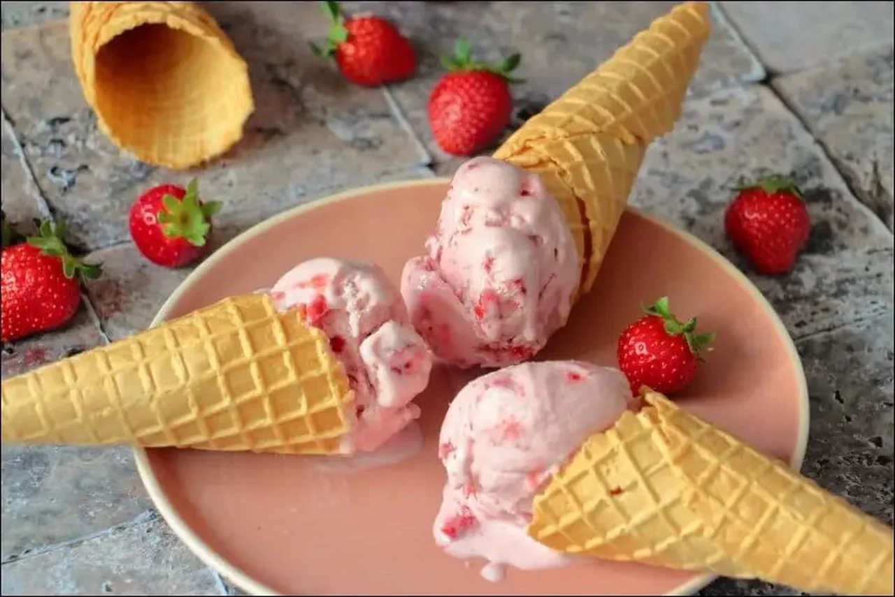 Crème glacée fraises et mascarpone