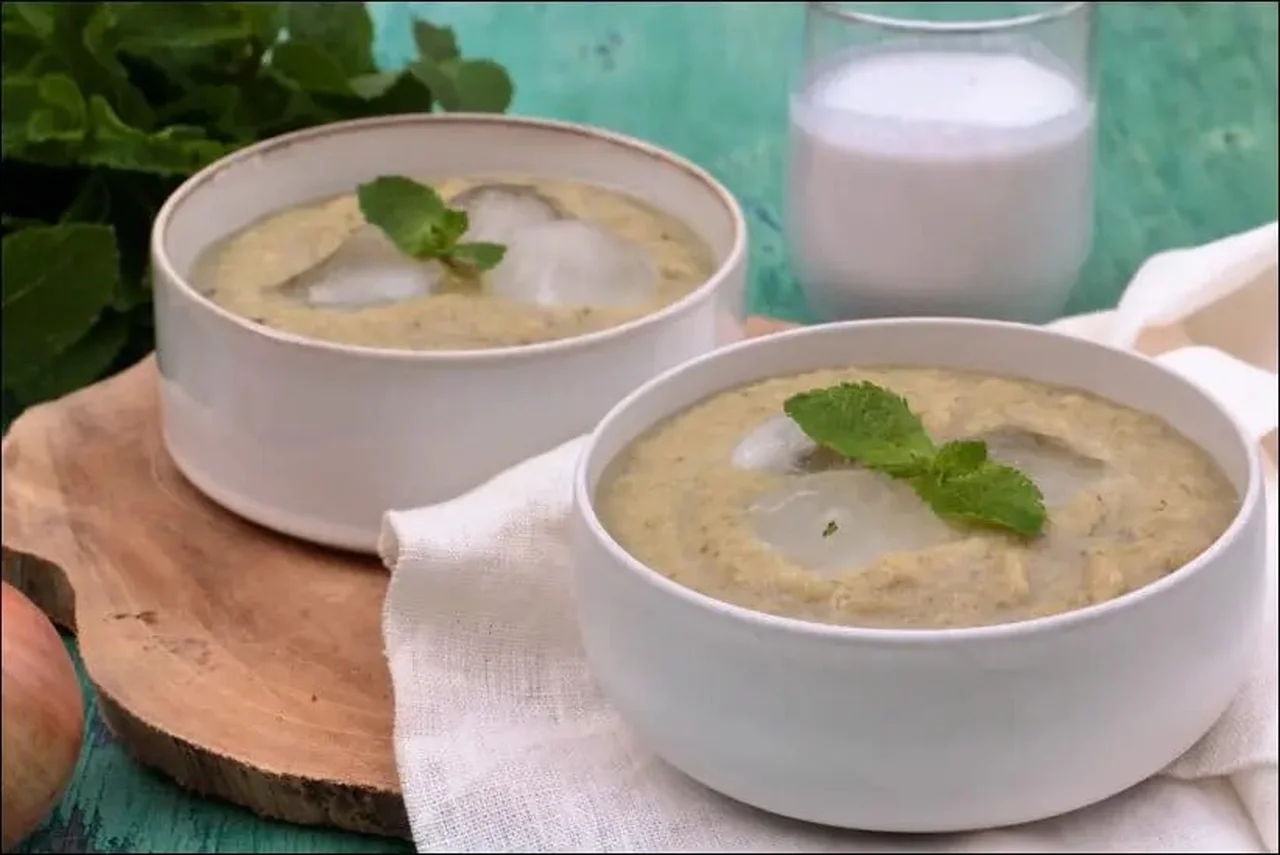 Gaspacho concombre et lait de coco de Cyril Lignac