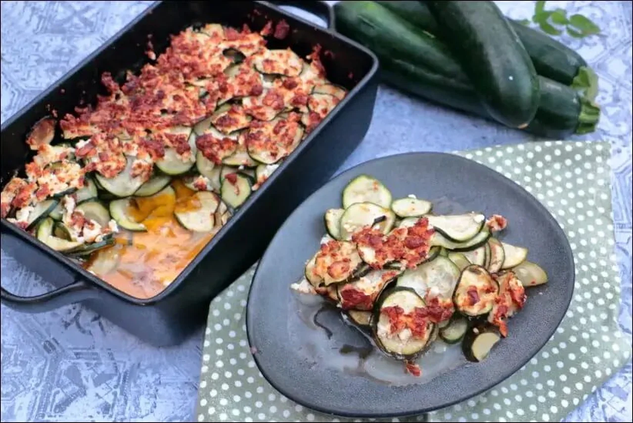 Gratin de courgettes à la feta et à la menthe