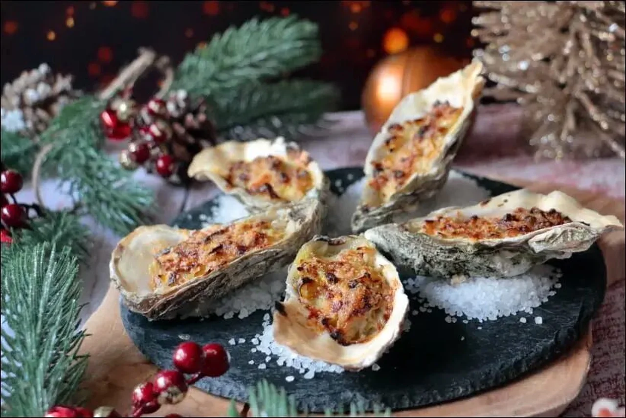 Huîtres gratinées à la fondue de poireaux