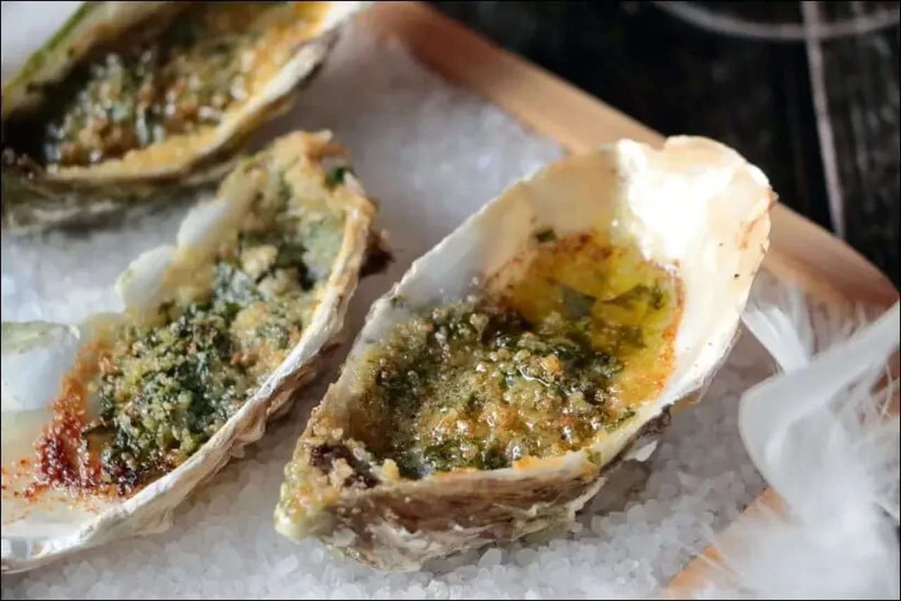 Huîtres gratinées au gingembre