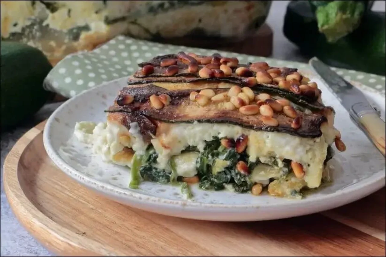 Lasagnes de courgette aux épinards et chèvre